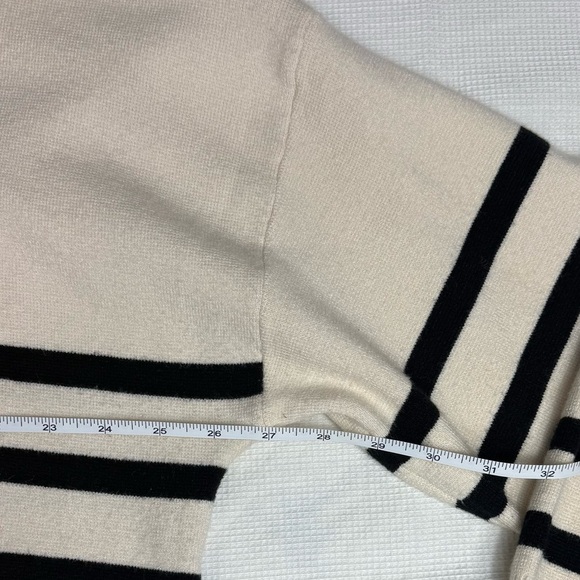For The Republic Cream and Black Striped Crew Neck Sweater Size XXL - Picture 11 of 12